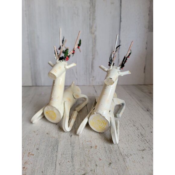 Vintage Birchwood reindeer Xmas home decor mistletoe folk art - Picture 2 of 10